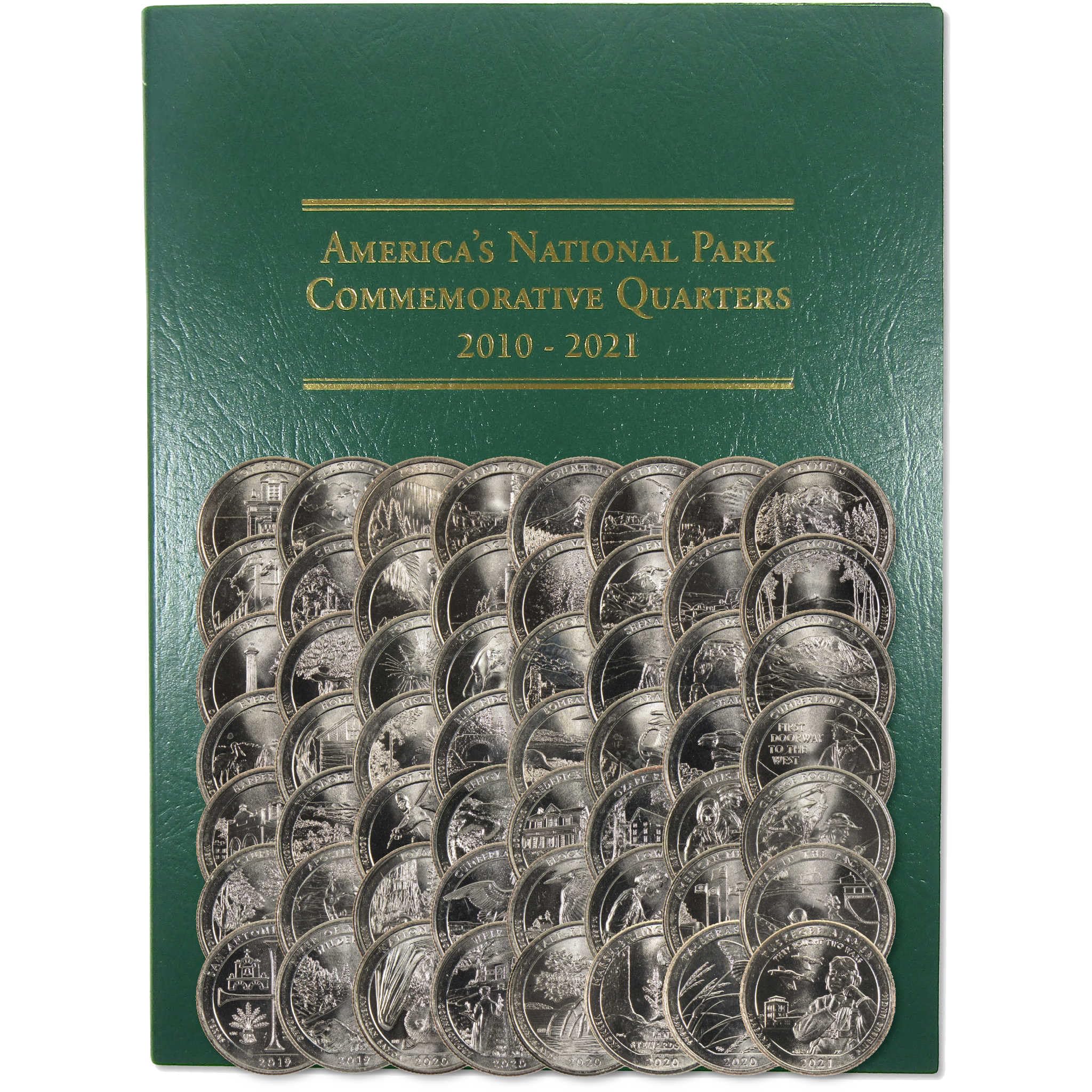 2010-2021 National Park Quarter 56 Coin Set Uncirculated with Folder | Collectib