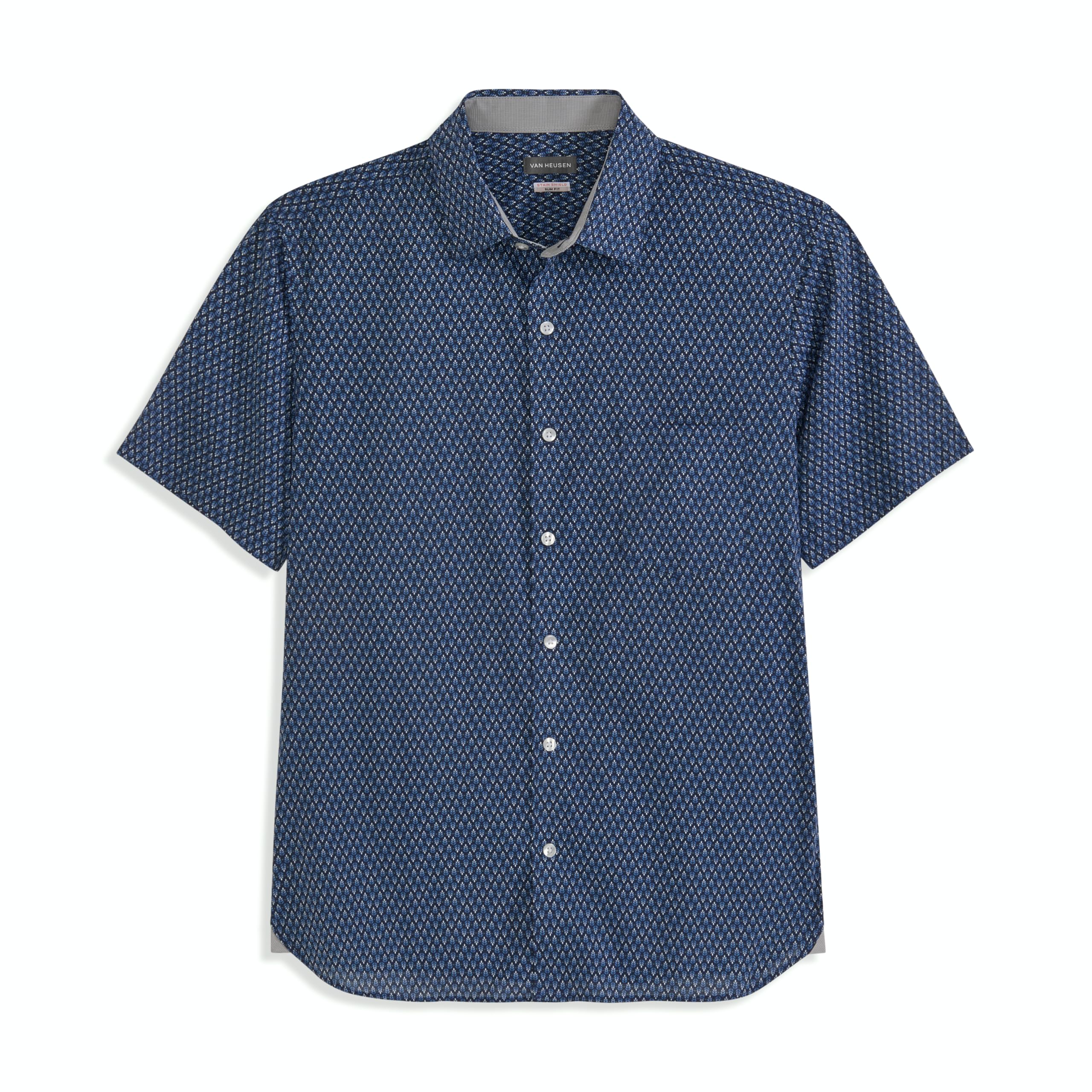 Van Heusen Men's Wrinkle Free Short Sleeve Button Check Down Shirt