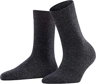 Falke Women's Cosy Wool Socks Breathable Air Conditioning Odour Inhibitor and Sustainable Wool Cashmere Reinforced Flat Seam for Toe No Pressure Unicolors Work Daily Use 1 Pair