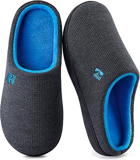 RockDove Men's Original Two-Tone Memory Foam Slipper | Slip-on, Breathable, Indoor/Outdoor Sole, Non-Slip, Machine Washable, Lightweight, Open Back, Gift-Ready