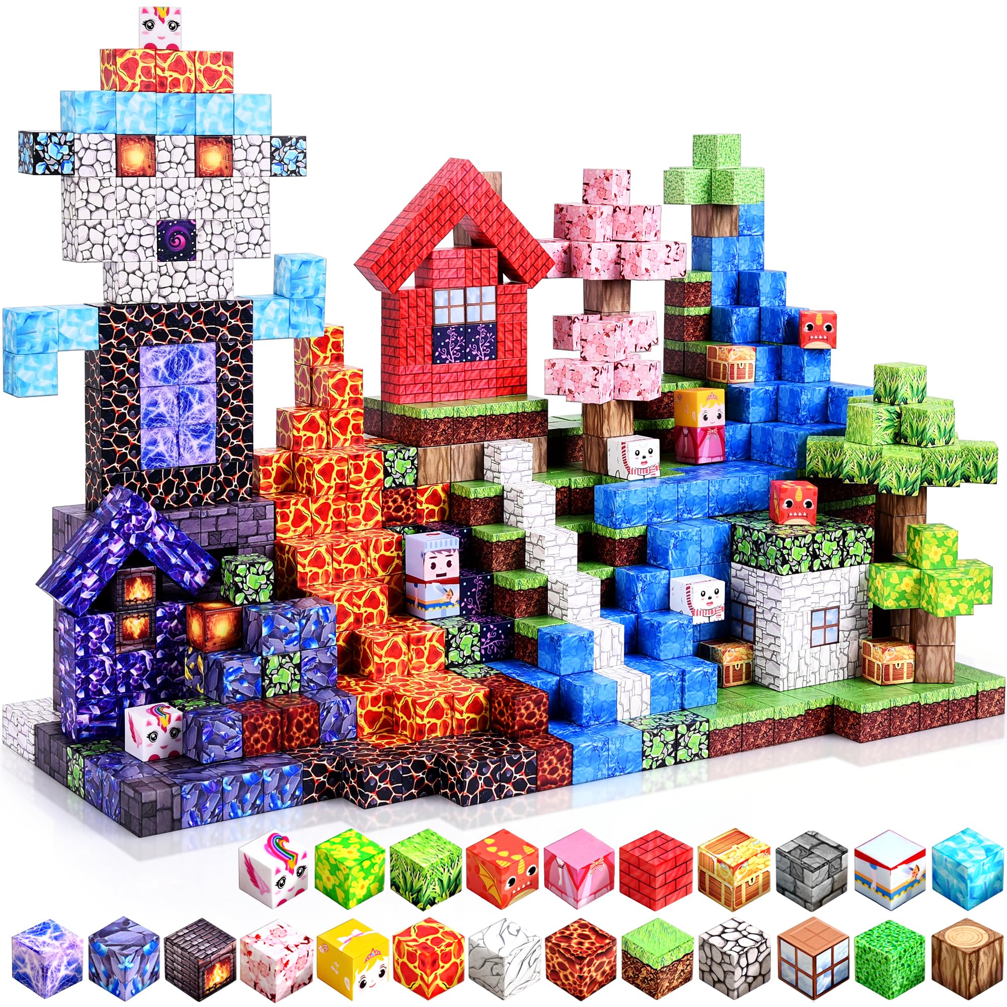 Magnetic Blocks 200pcs, Magnetic Building Cube Toys for Kids, STEM Montessori Ma