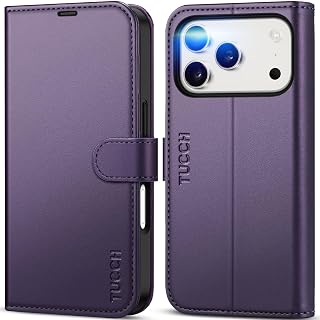 TUCCH Wallet Case for iPhone 18 Pro/17 Pro (6.3"), 4 Card Slot, Deep Purple