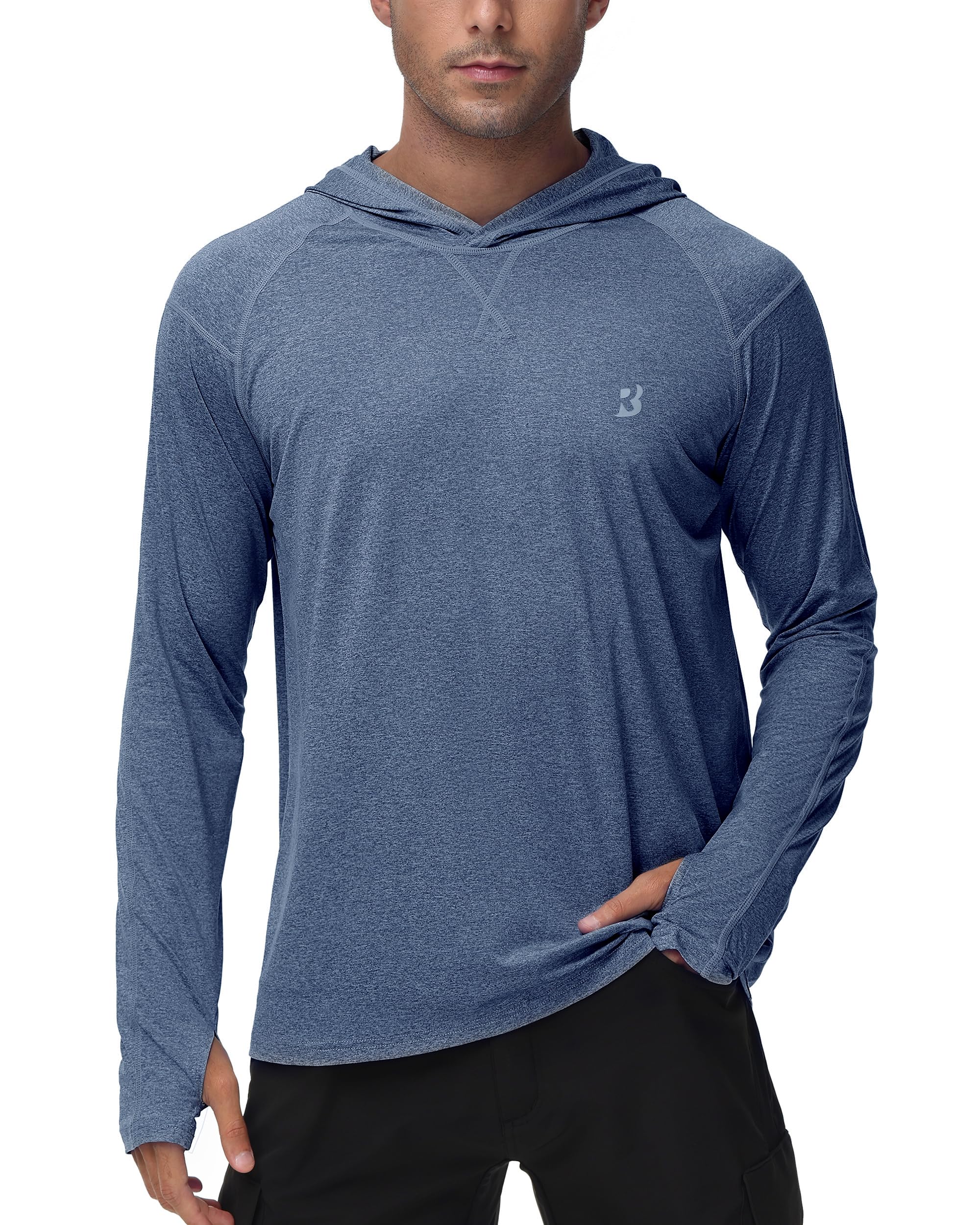 Roadbox Men's UPF 50+ Fishing Shirts, Long Sleeve UV Sun Protection Hoodie