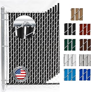 FenceSource Wave Slat (9 Colors) Single Wall Bottom Locking Privacy Slat for 4', 5', 6', 7' and 8' Chain Link Fence (4 ft, Black)