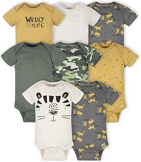 Gerber Baby Boys 8-Pack Short Sleeve Onesies Bodysuits