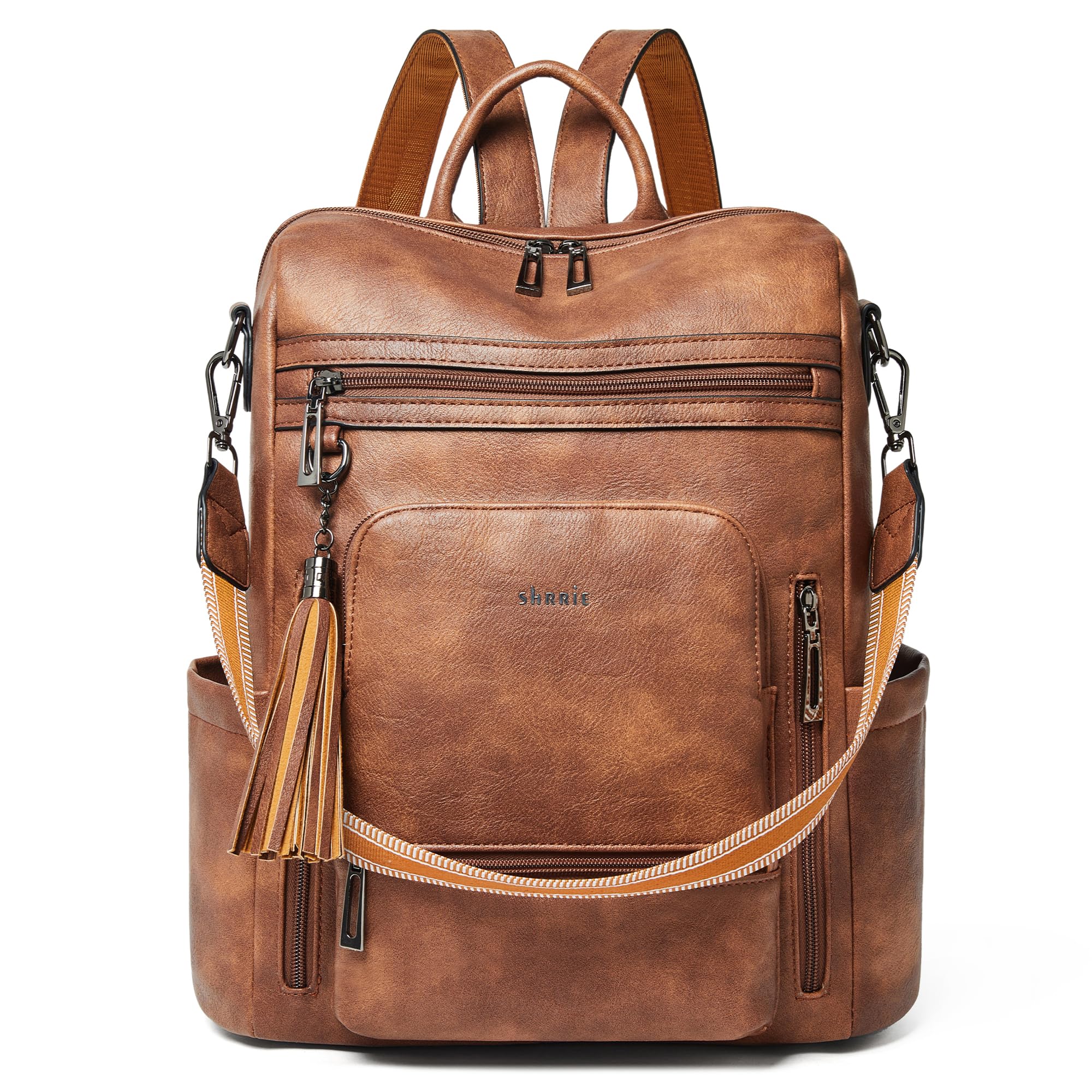Shrrie Vegan Leather Laptop Backpack for Women 15.6 inch Work Backpack Fashion T