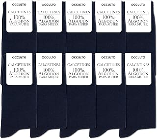 Occulto Men's 100% Cotton Socks Pack of 10-20 Pairs (Model: Ingo), 10 Pairs | Navy, 35-38