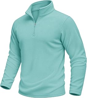 MAGCOMSEN Men's Fleece Sweatshirt Quarter Length Zipper Stand-up Collar Long Sleeve Shirt for Men Thermal Winter Autumn