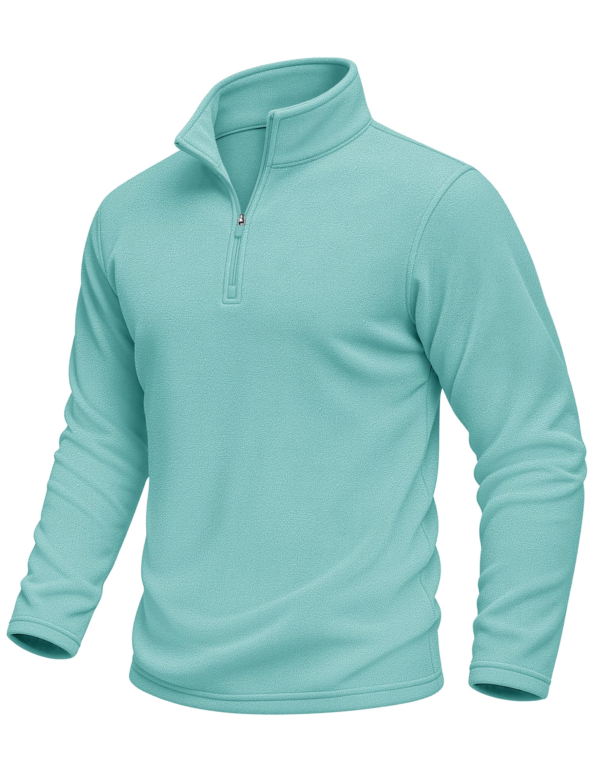 MAGCOMSEN Men's Fleece Sweatshirt Quarter Length Zipper Stand-up Collar Long Sle