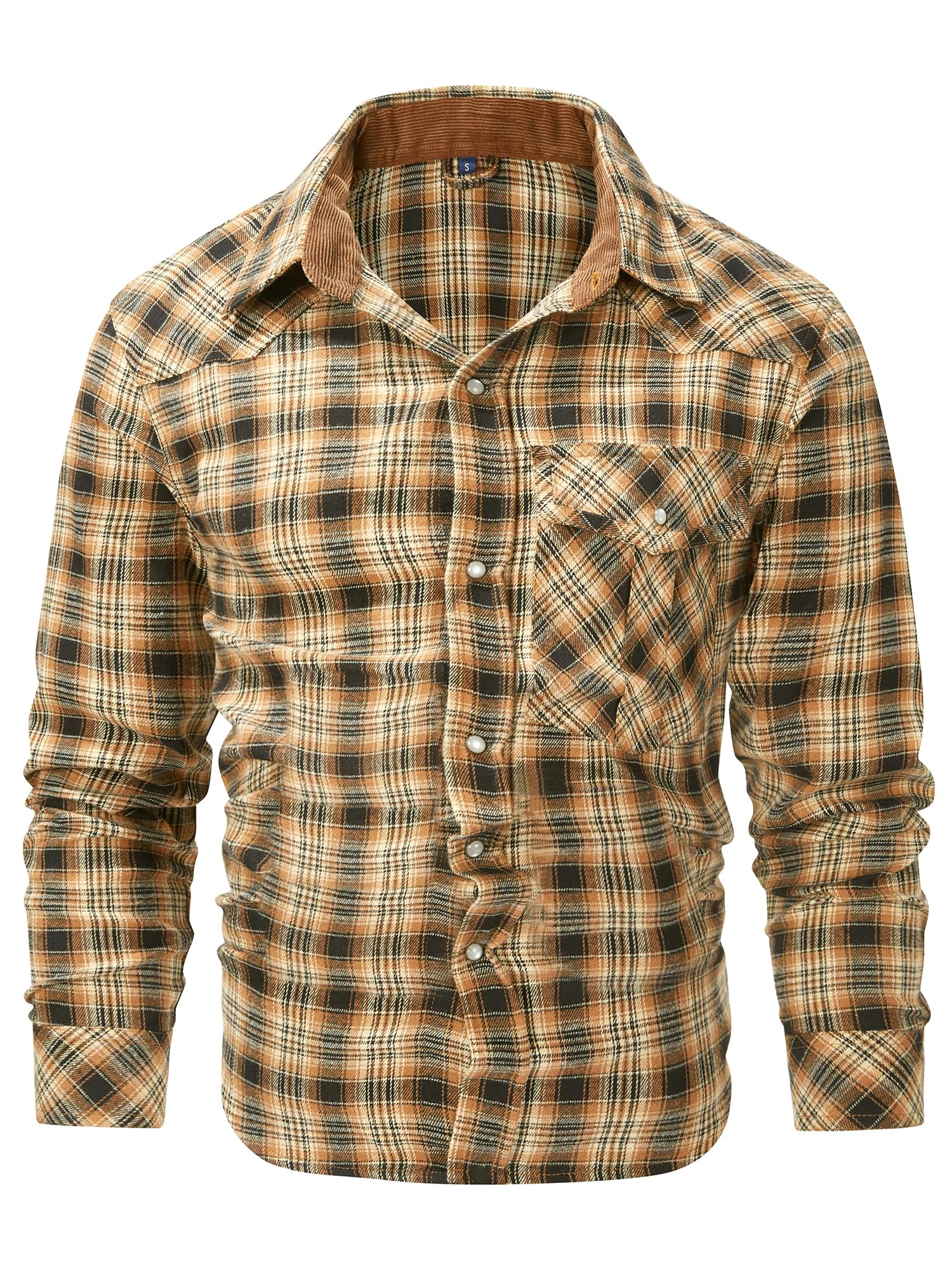 Mr.Stream Men's Flannel Shirts Long Sleeve Plaid Checkered Brushed Casual Wester