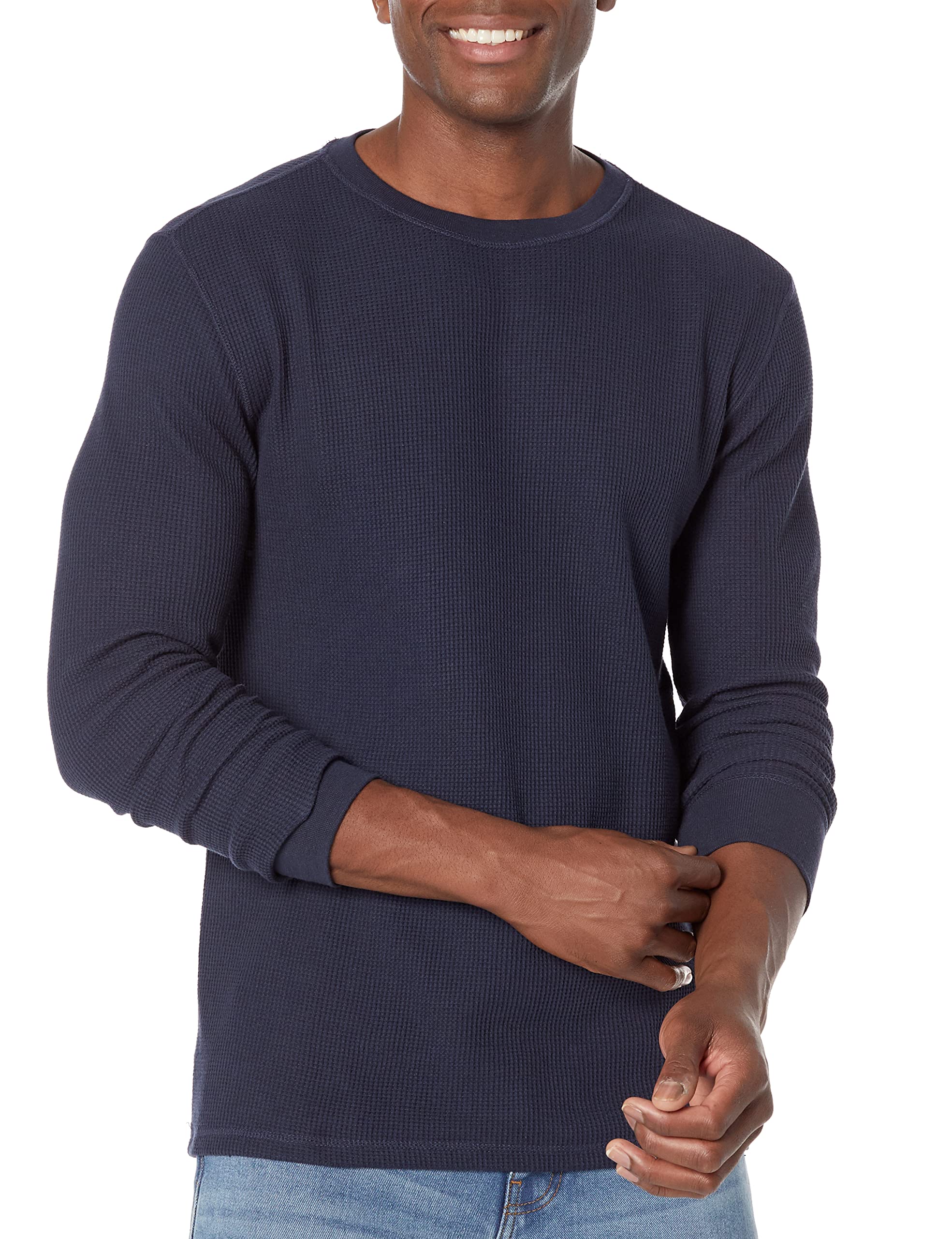 Amazon Essentials Men's Long Sleeve Slim-Fit Waffle Thermal Shirt with Ribbed Tr