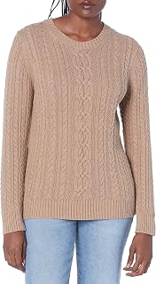 Amazon Essentials Women's Round Neck Long Sleeve Cable Soft Sweater (Available in Plus Size)
