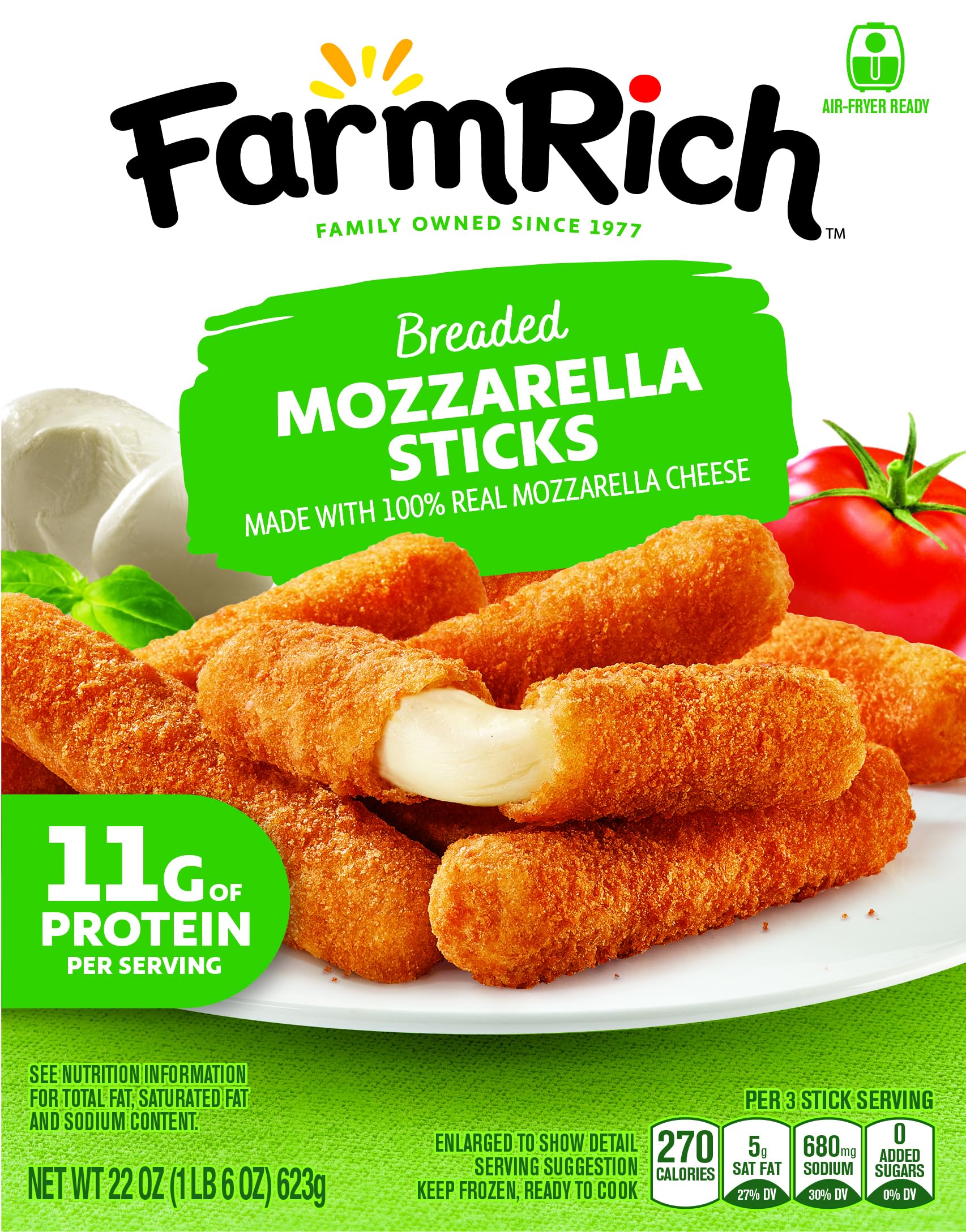 Farm Rich Breaded Mozzarella Cheese Sticks – Delicious Frozen 22 oz Party Appeti