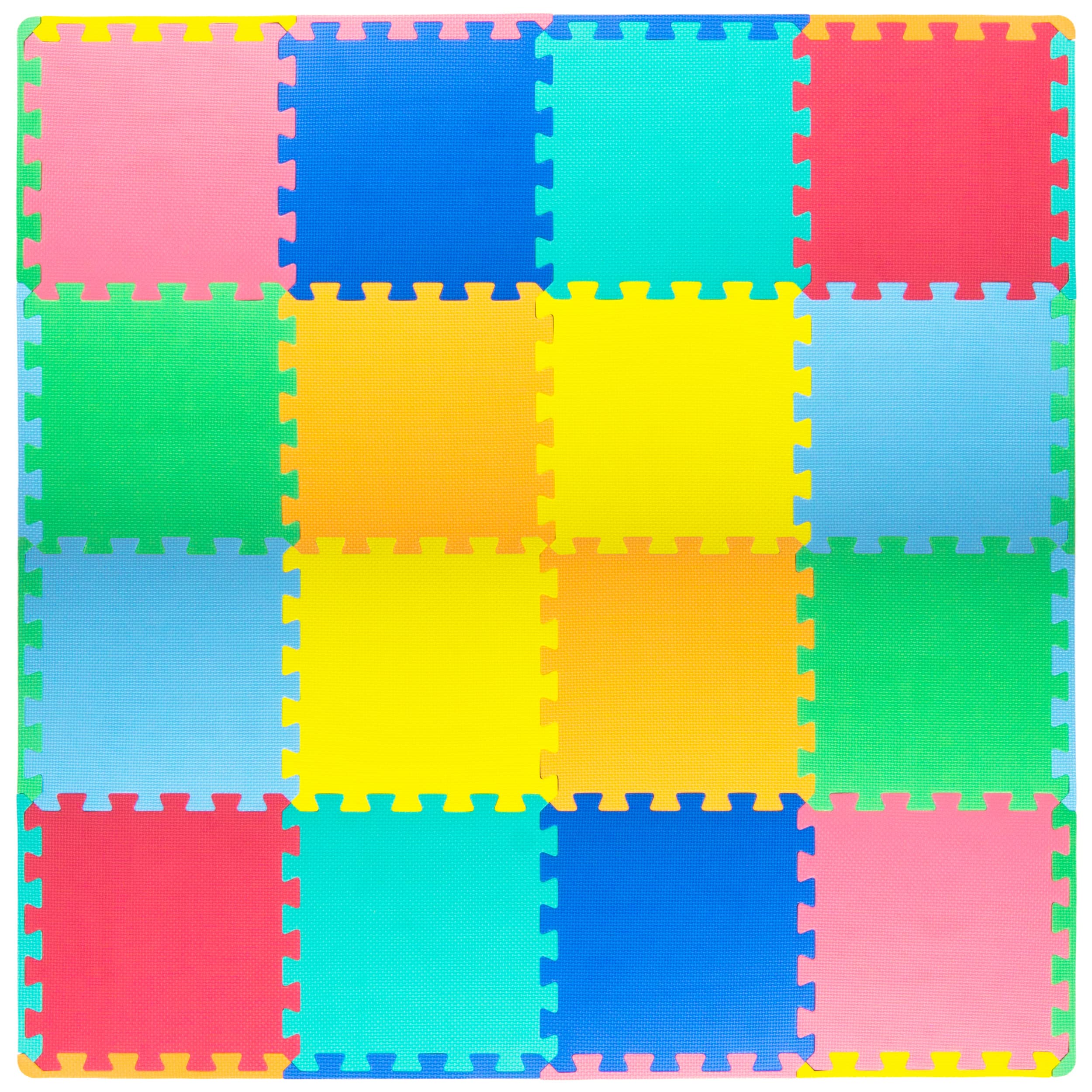ProSource Play Mat, Soft Foam Floor Tiles for Kids, Interlocking EVA Panels for 