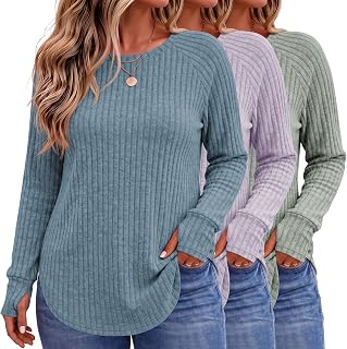 Riyiper 3 Pack Women's Plus Size Sweaters Long Sleeve Tunics
