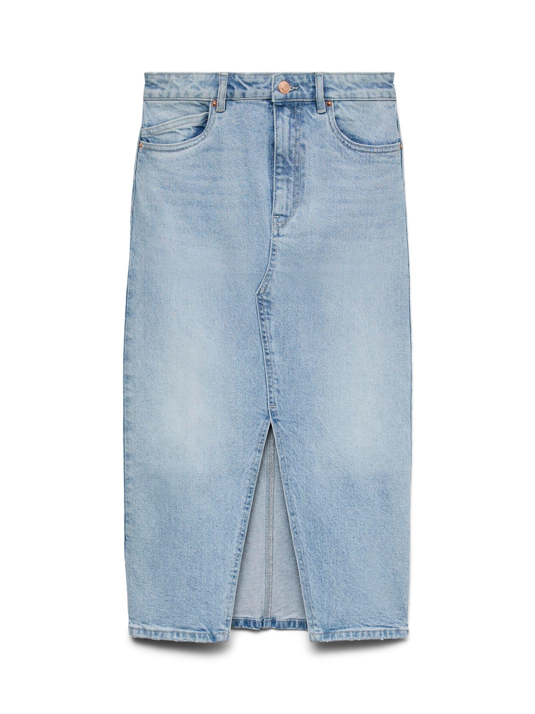 VERO MODA Denim Skirt VMVERI High Waist Midi Skirt