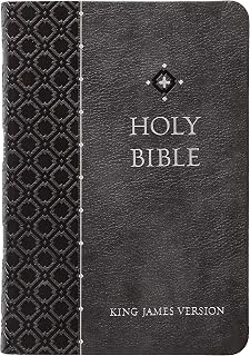 KJV Holy Bible: Granite (Gray), Compact (Print 8-pt) – Thumb Indexed, Faux Leather, King James Version