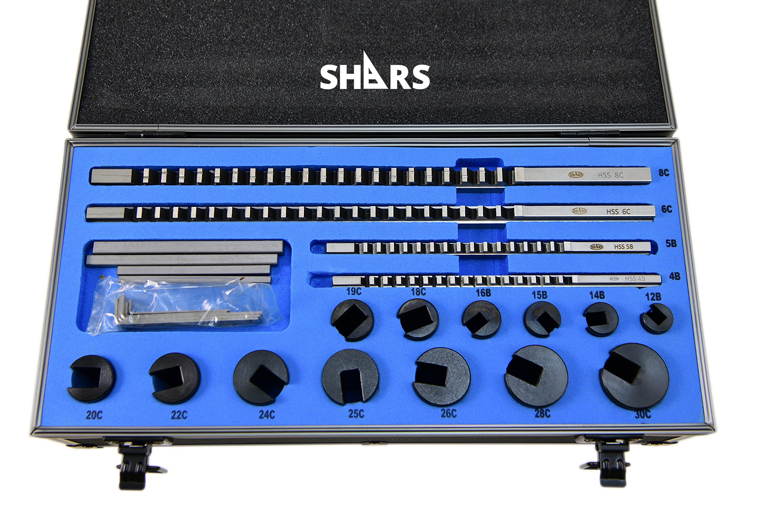 Shars No.70 Metric Precision Hss Keyway Broach 22 PCS Set 404-9627 R