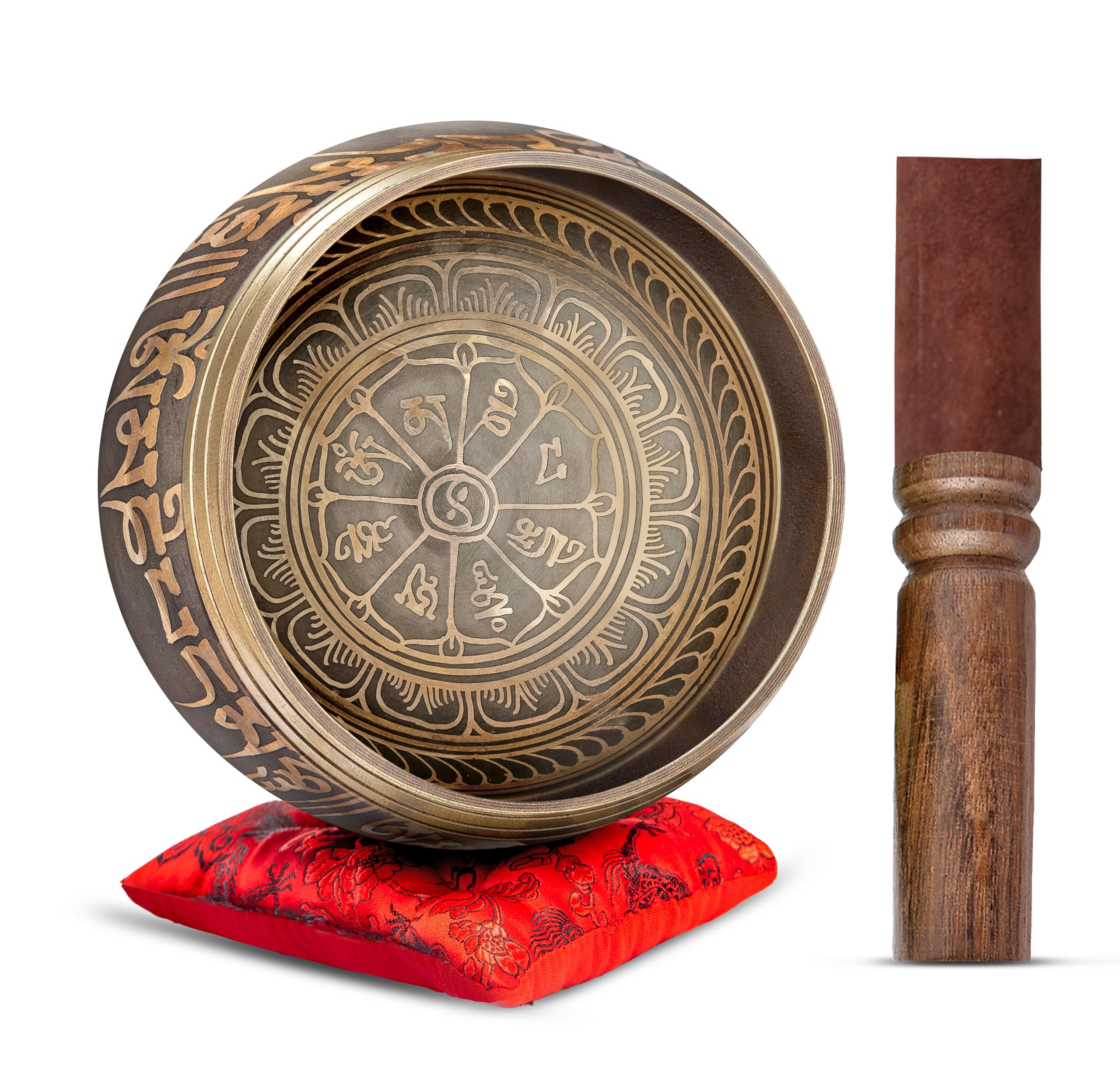Himalayan Bazaar Premium Tibetan Singing Bowl Set | Handmade in Nepal, Sound & M