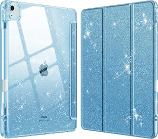 Fintie iPad Air 13インチ(M4/M3/M2)用ケース 2026/2025/2024 透明バックカバー(キラキラブルー)