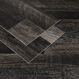 VaryPaper Adhesive Vinyl Flooring for Dark Floors 90 cm x 15 cm 20 Pieces Adhesive Floor Tiles Vinyl Floor Self Adhesive Kitchen Parquet Laminate for Flooring Self Adhesive Tiles Salon Stair