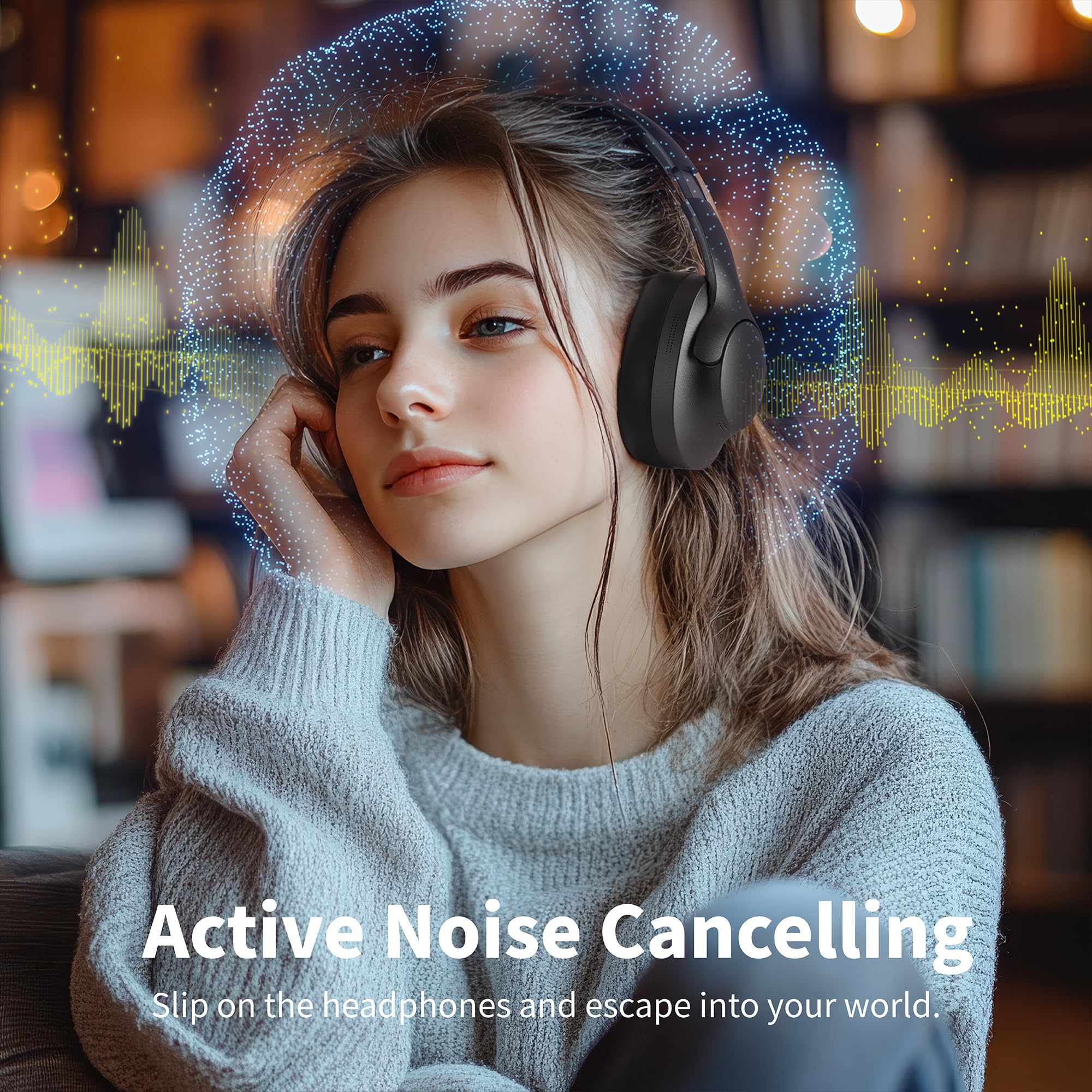Rebocico Active Noise Cancelling Bluetooth Headphones