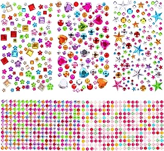 880pcs Gem Stickers Rhinestones for Crafts - Self Adhesive Jewels Stickers, Acrylic Gems DIY Craft Decorative Diamond Small Stickers for Kids