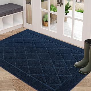 BEQHAUSE Dirt Trapper Door Mat 32" x 48", Doormat Non-Slip, Navy Blue