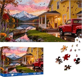 Reofrey Puzzles for Adults 1000 Pieces - Mountain Cottage, Special Shape Jigsaw Puzzles, Challenging Impossible Puzzle, Fun Family Game & Unique Home Decor (16x31Inch / 41x80cm) Idea