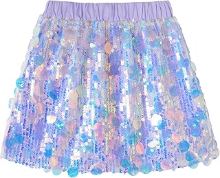 Miipat Glitter Sequin Skirt for Girls Glitter Mini Skirt with Elastic Waist Pencil Skirt for Party