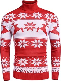 COOFANDY Men's Slim Fit Turtleneck Sweater Casual Cotton Knitted Pullover