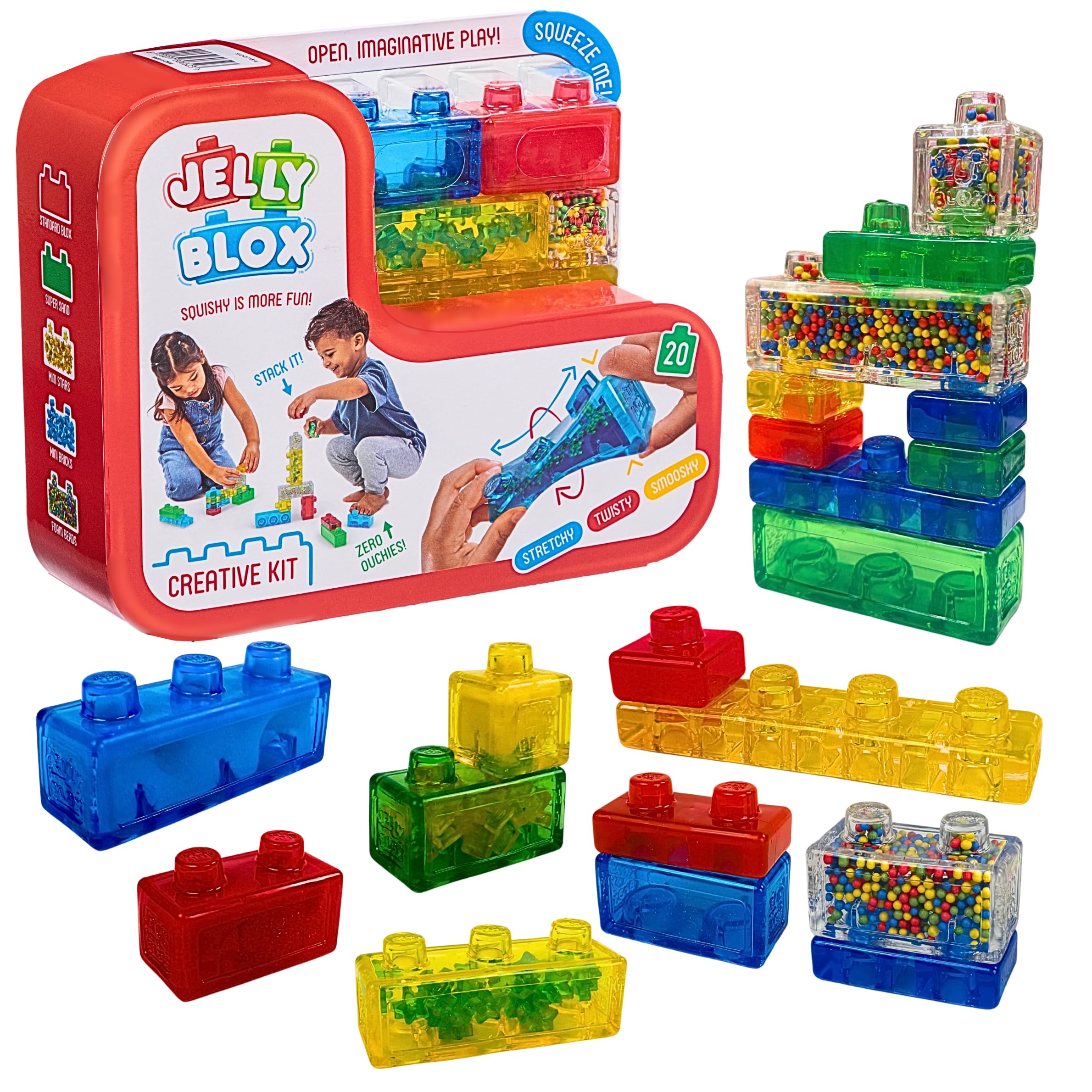 Jelly Blox Creative Kit | Includes 20 Blocks | Toddler & Preschool | Building Bl