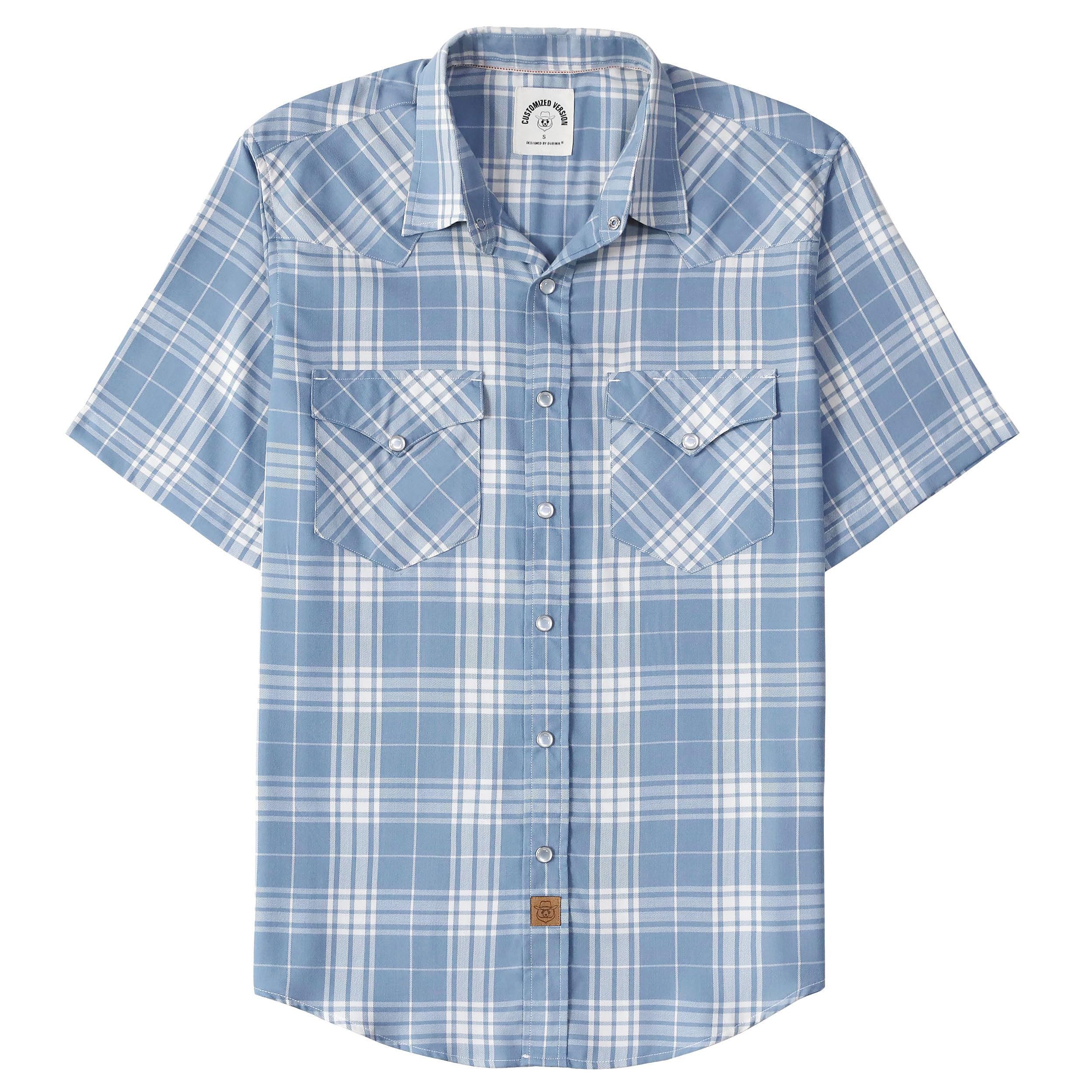 Dubinik® Bamboo Fibre Short Sleeve Shirt Men's Casual Shirts For Men Poppers Cow
