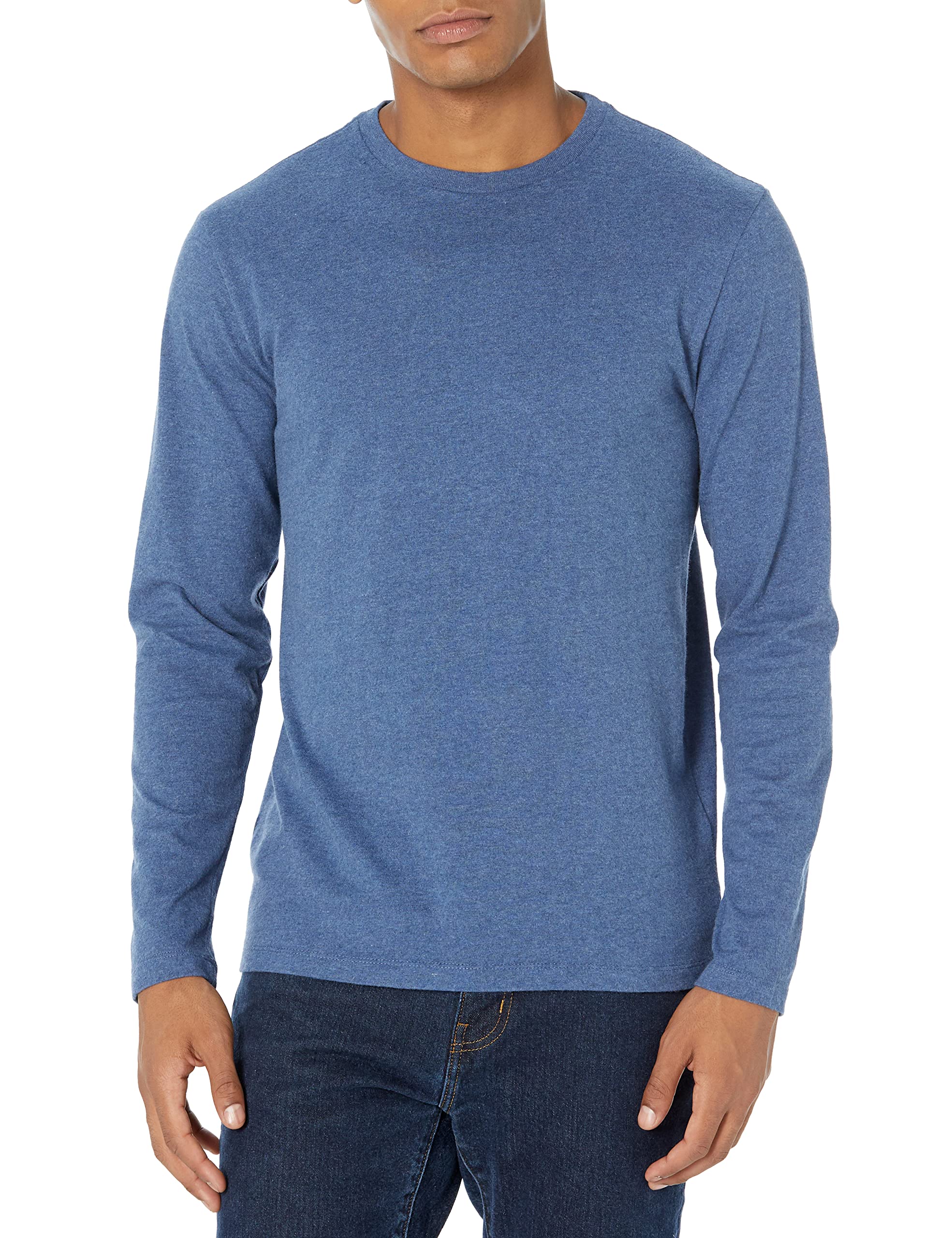 Amazon Essentials Men's Regular-Fit Crewneck Long-Sleeve T-Shirt, Casual Cotton 