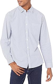 Amazon Essentials Men's Casual Long Sleeve Straight Fit Poplin Shirt