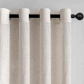 MYSKY HOME Curtains for Living Room 84 Inches Long 2 Panels, Semi Sheer Curtains for Sliding Glass Door Window Drapes Light Filtering Privacy Grommet Soft Farmhouse Boho Modern Country, 52"wide