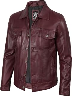 fjackets Mens Cafe Racer Quilted Lambskin Leather Jacket Zip Up Jacket