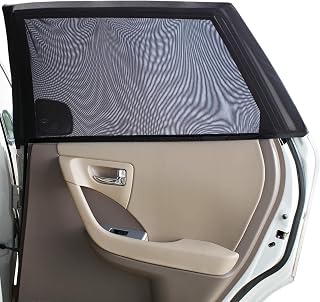 Car Rear Children's Window Shades for Baby (Pack of Two) - Stretchable & Breathable Window Screens for Sun Protection Sunshade, Car Window Shade All-round Protection for Kids - Fits Most Vehicles