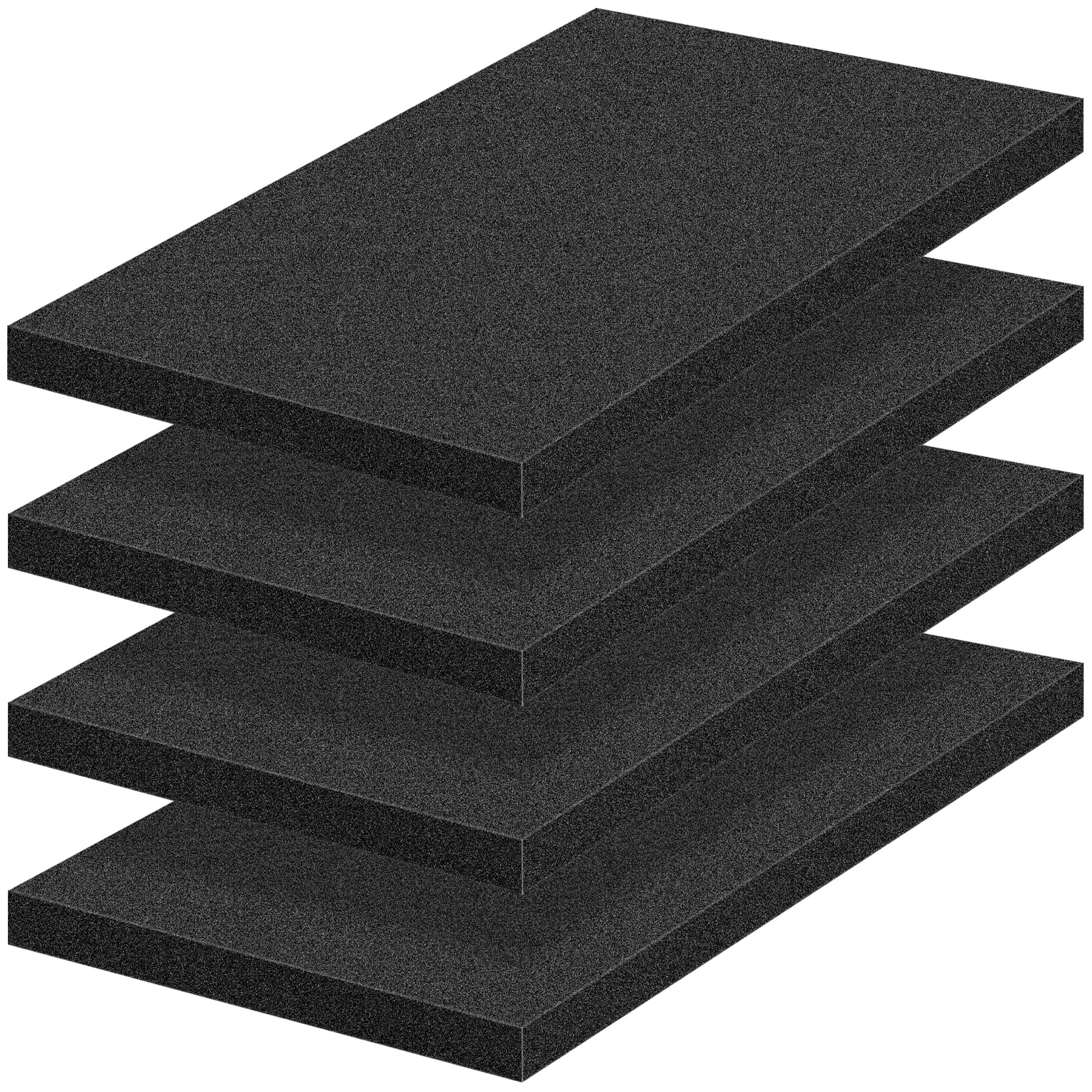4 PCS Polyurethane Foam Sheets 16" L x 12" W x 1" T Packing Foam Inserts Cuttabl