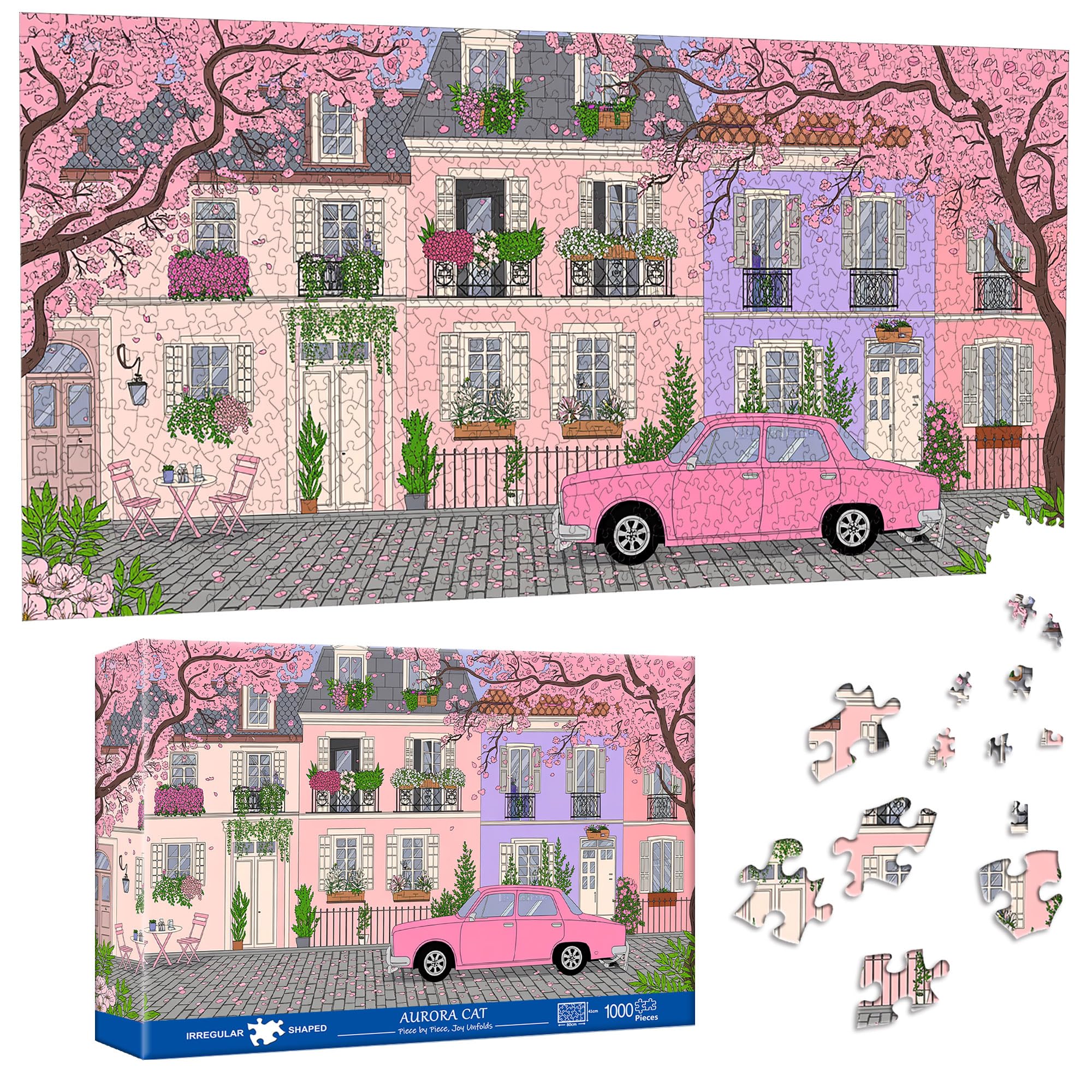 Special Shape Puzzles for Adults 1000 Pieces - Dreamlike Street Scenes Jigsaw Pu