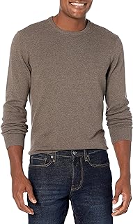 Amazon Essentials Men's Cable Knit Long-Sleeve Crewneck Sweater, 100% Cotton, Big & Tall Options Available