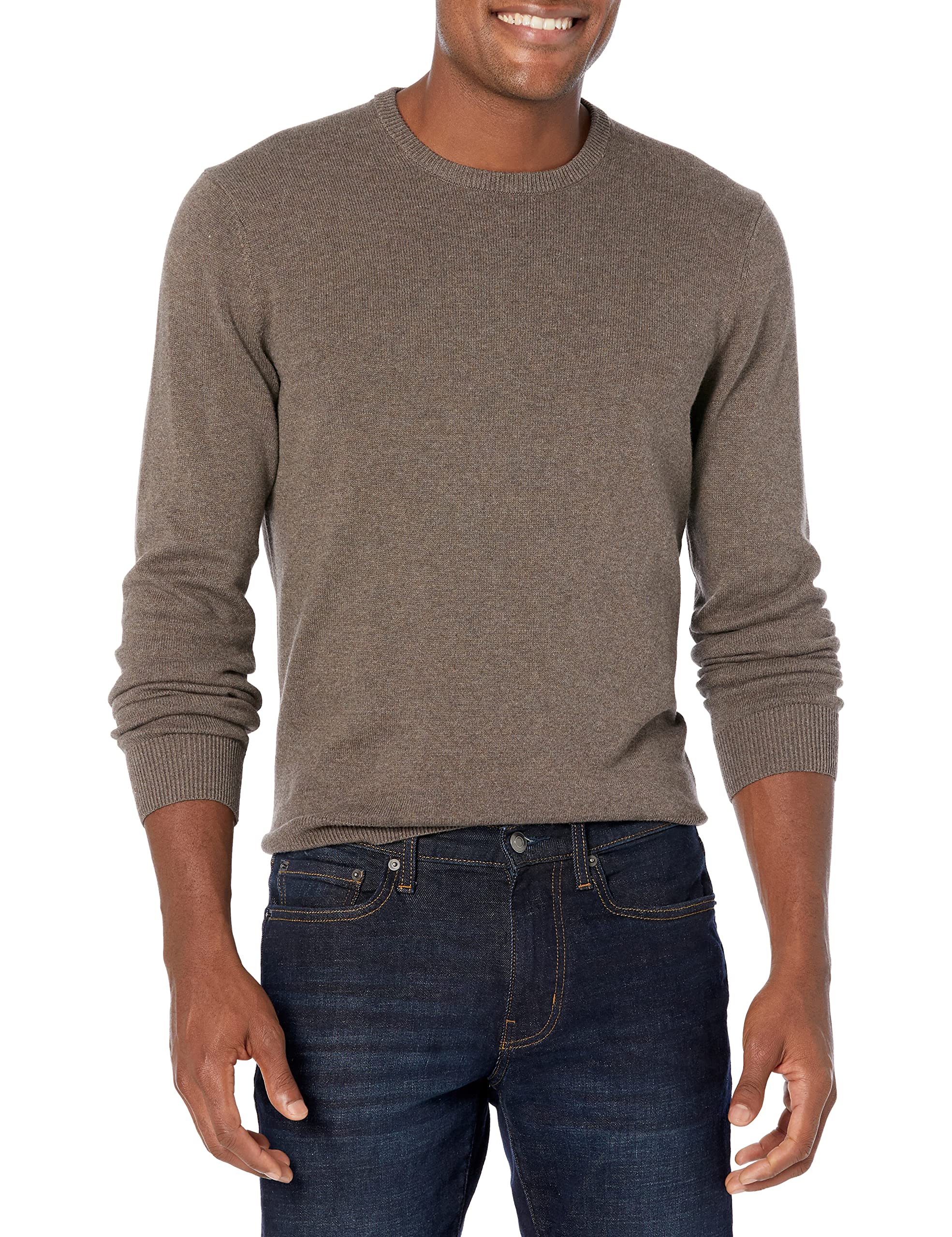 Amazon Essentials Men's Cable Knit Long-Sleeve Crewneck Sweater, 100% Cotton, Bi