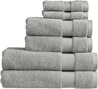 Christy Refresh Bathroom Towel Set | Set of 6 | 2 Bath 2 Hand 2 Face | Quick Dry | Gentle Pastel Tones | Soft Absorbent Shower Towels | 100% Cotton 550GSM | Dove Grey