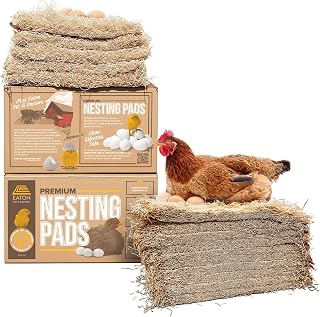 Eaton Pet and Pasture Nesting Pads for Laying Hens, 13 x 13 Inch, 10 Pack | Chicken Coop Bedding Supplies and Accessories for Poultry Birds, Sustainably Harvested Outdoor Material