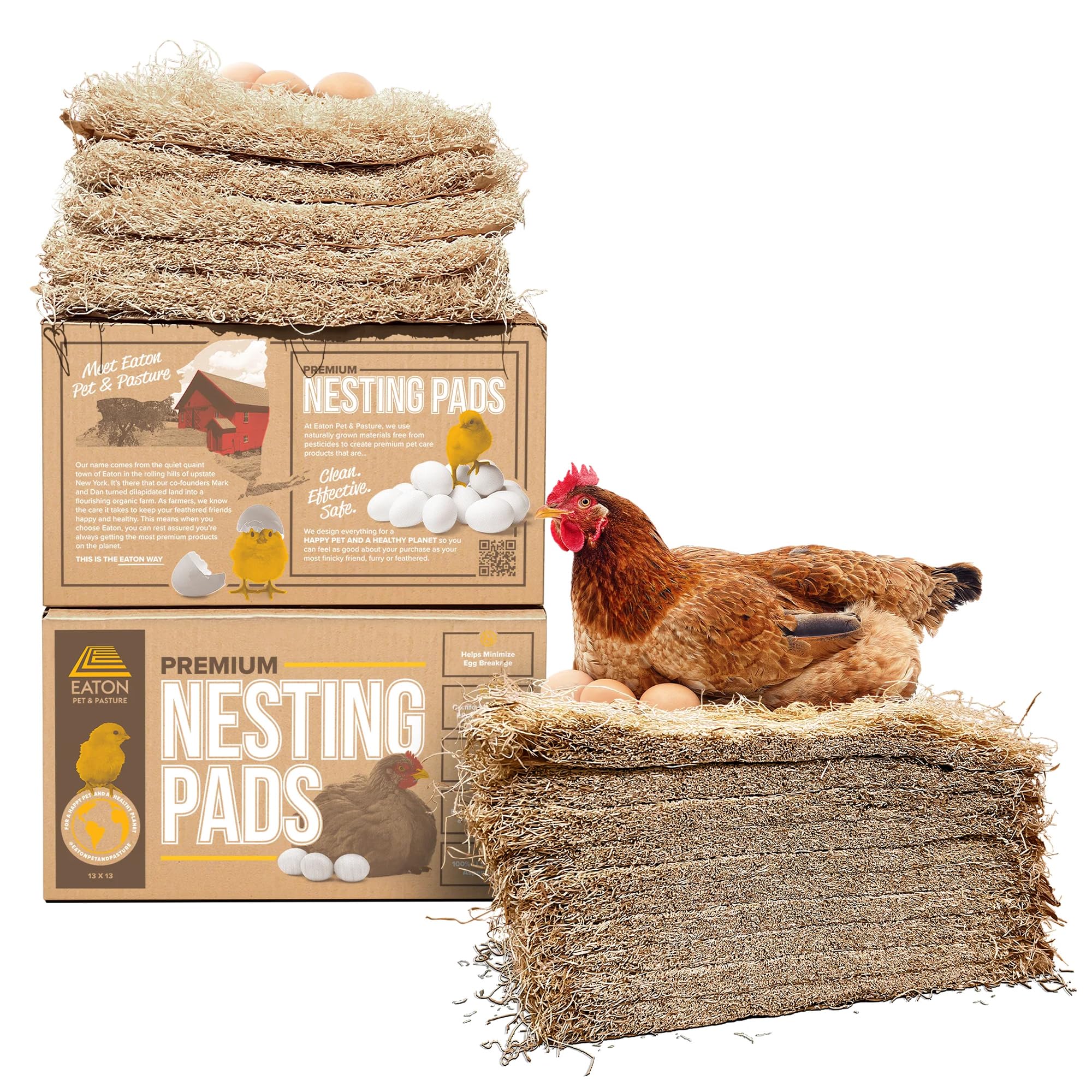 Eaton Pet and Pasture Nesting Pads for Laying Hens, 13 x 13 Inch, 10 Pack | Chic