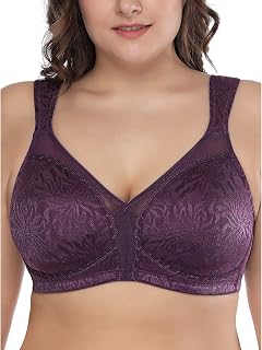Deyllo Women's Full Cup Minimiser Bra, Non-Underwire, Large Sizes, Classic