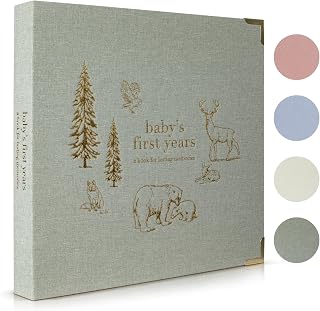 Keepsake Baby Memory Book for Boys and Girls - Timeless First 5 Year Book | Neutral Journal Scrapbook or Photo Album - Record a Baby Milestone for Every Event from Birth to Age 5