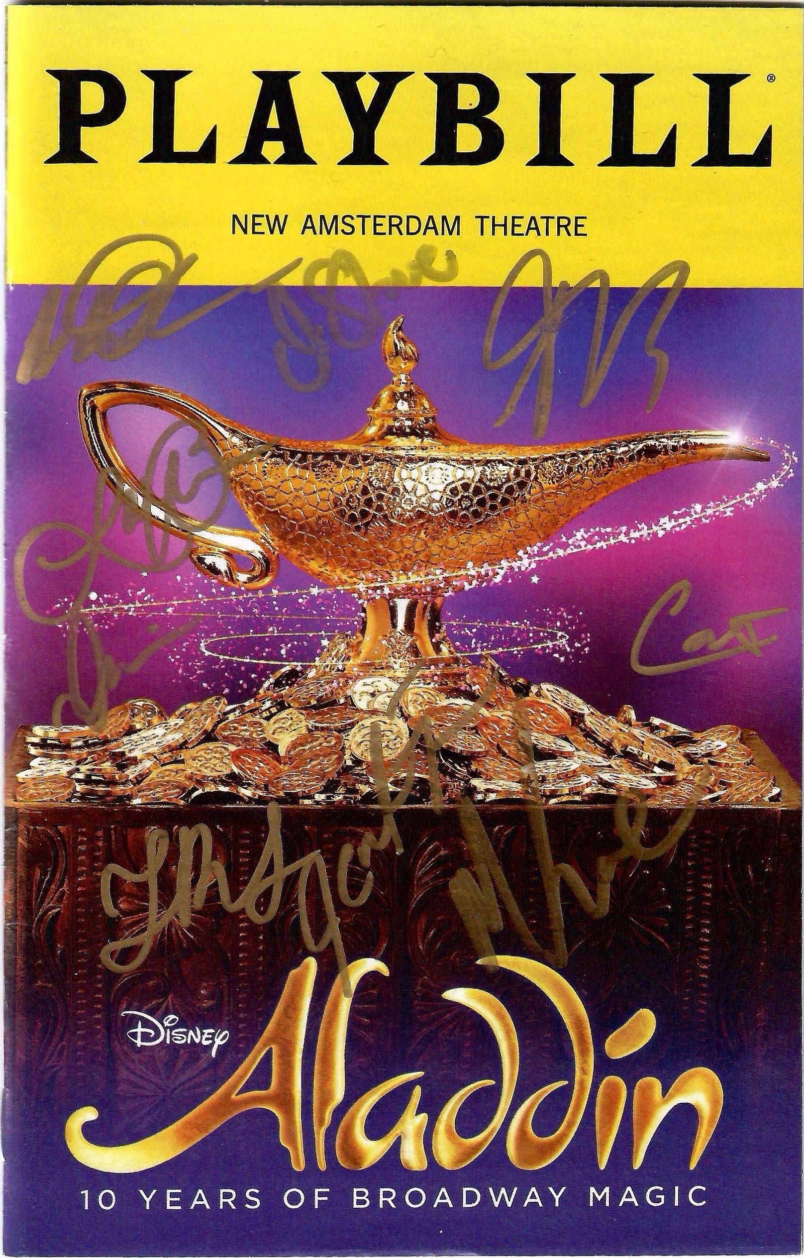 ALADDIN AUTOGRAPHED 2025 NYC PLAYBILL+COA AWESOME