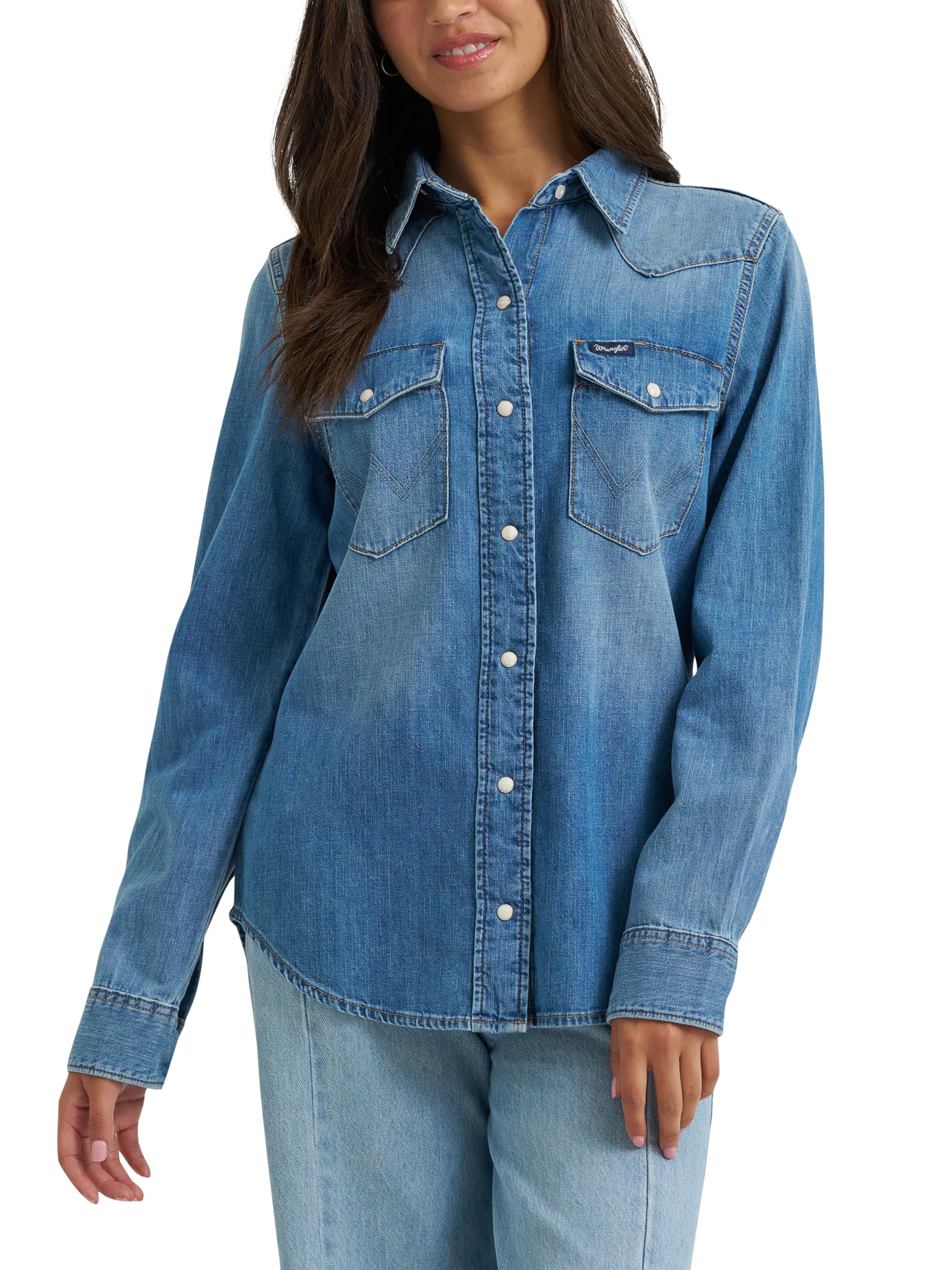 Wrangler Long Sleeve Western Snap Shirt Women's Long Sleeve Snap Shirt (Pack of 