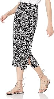 Amazon Essentials Women's Pull-On Knit Midi Skirt with Elastic Waist, Slits